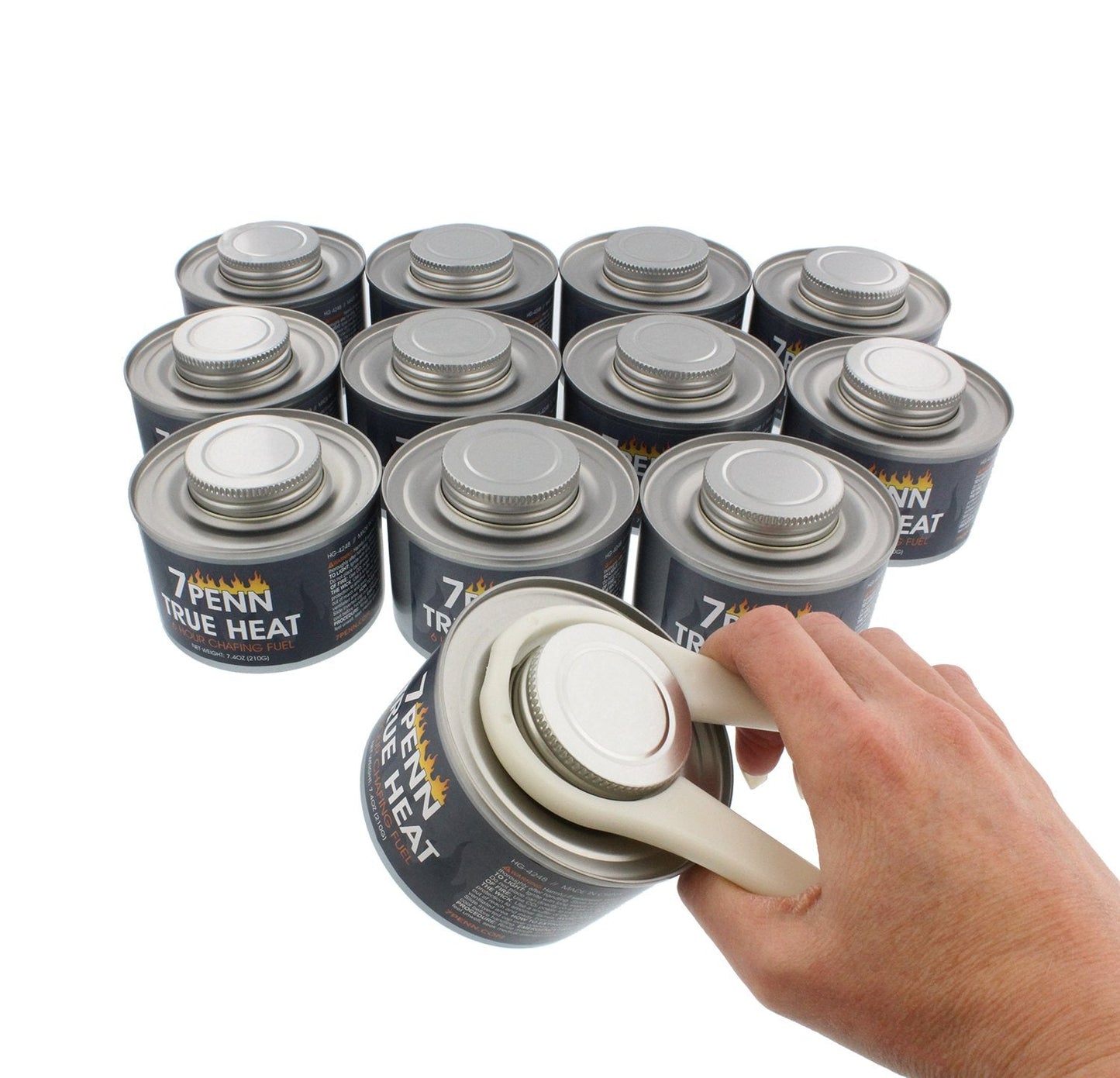 7Penn Buffet Food Warmers for Parties, 12 Pack - 6 Hour Chafing Dish Fuel Cans Catering Food Warmers Buffet Heating Food Warmer Party Canned Heat Burner with Bonus Lid Openers