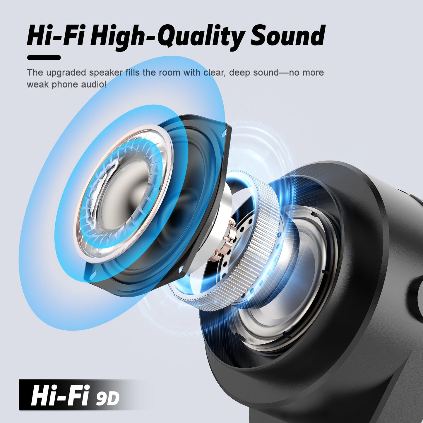 Wireless Induction Speaker- 4 in1 Bluetooth Speaker Phone Stand with Colorful Ambient Light 360° Rotation Compatible with iPhone/Android/iPad/Samsung Galaxy- Unique Birthday Gift for Men Women Adults