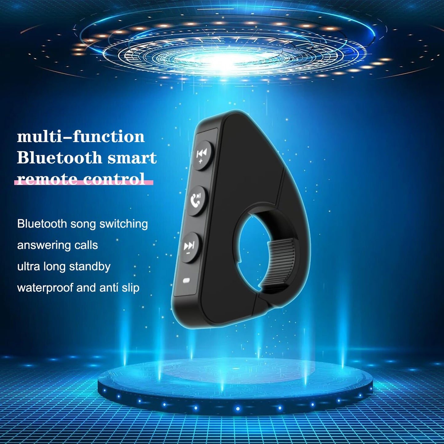 Newnewliu Motorcycle Helmet Headset,Waterproof Multi Functional Bluetooth Smart Remote Control For Bicycles, Motorcycles,Wireles
