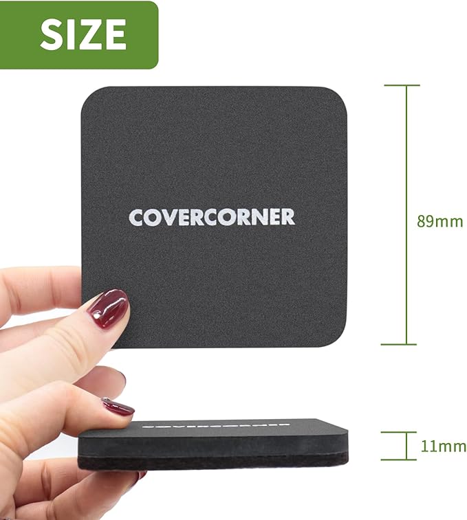 COVERCORNER Felt Furniture Sliders for Hardwood Floors 16 PCS - 3 1/2 inch Square Furniture Moving Slider – Heavy Duty Felt Movers Sliders Chair Legs Floors Protectors (for Hardwood Floors)-Brown