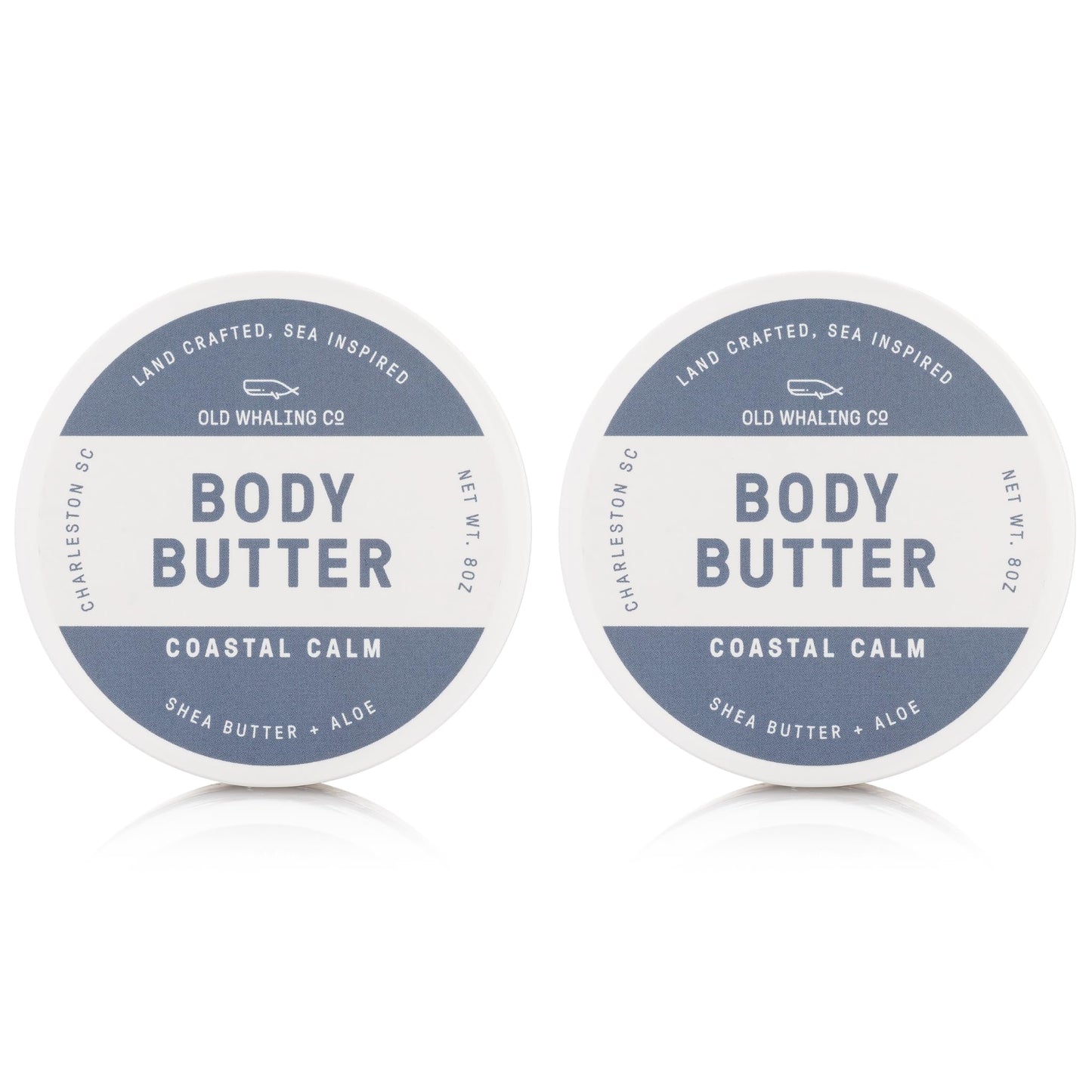 Old Whaling Co Coastal Calm Body Butter 2 Pack - Soothing Cream with Shea Butter, Aloe and Sunflower Oil - Coastal Grass, Driftw