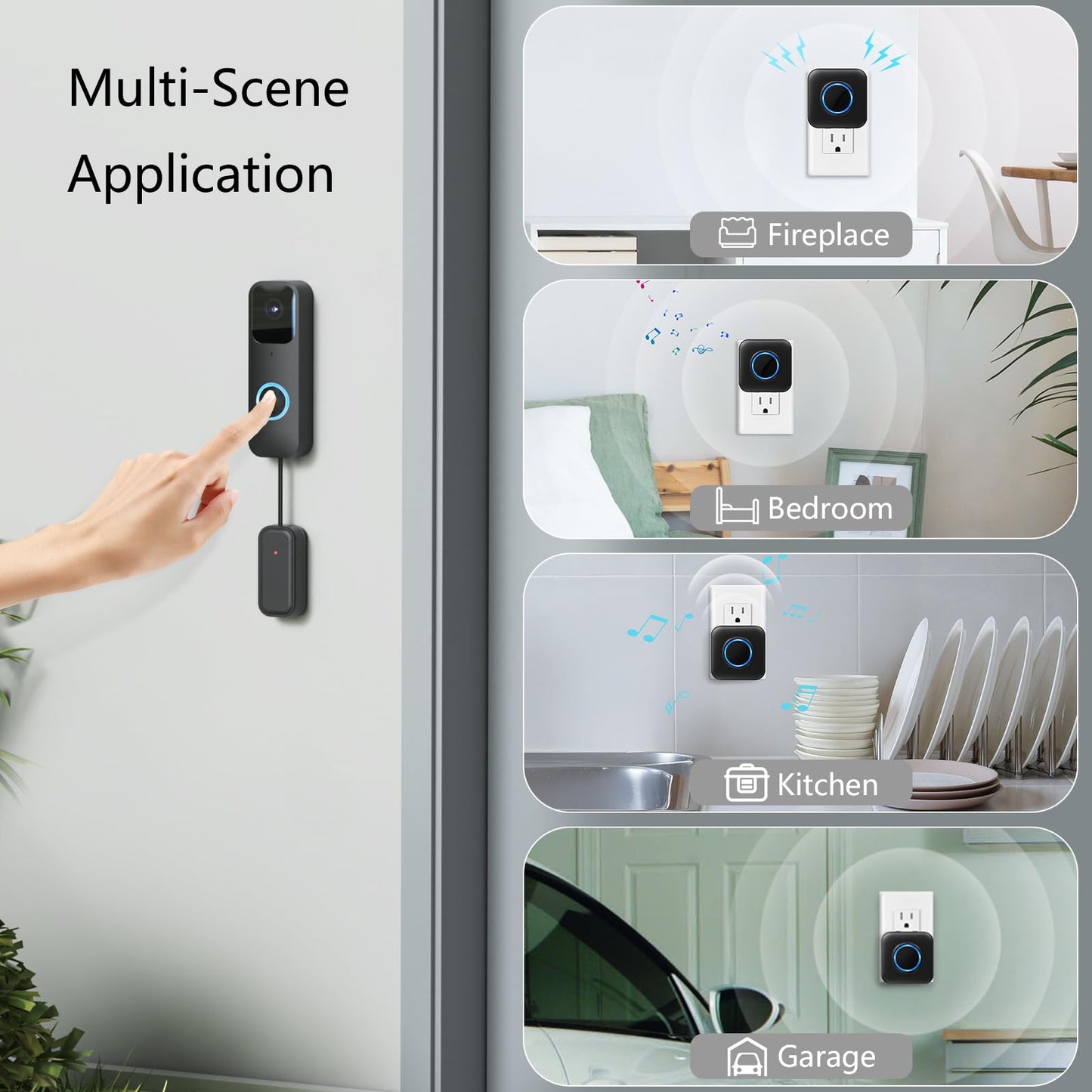 BITIWEND Wireless Doorbell Chime for Blink - Compatible with Blink Video Doorbell and Blink Video Doorbell (2nd Gen) with Wired Transmitter (1 Video Doorbell Extender 1 Receiver）