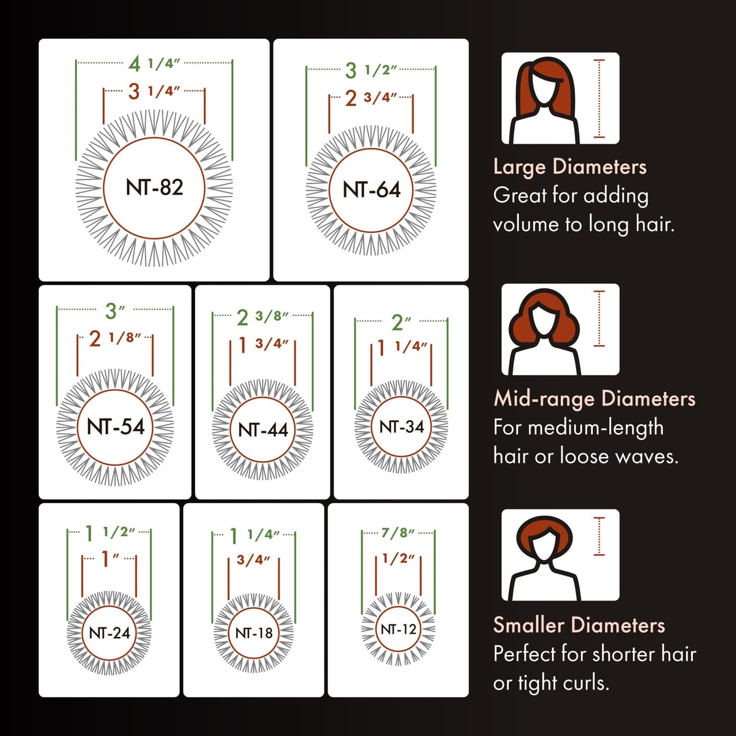 Olivia Garden NanoThermic Ceramic + Ion Round Thermal Hair Brush - Not Electrical - Professional Blowout Brush for Normal to Thi