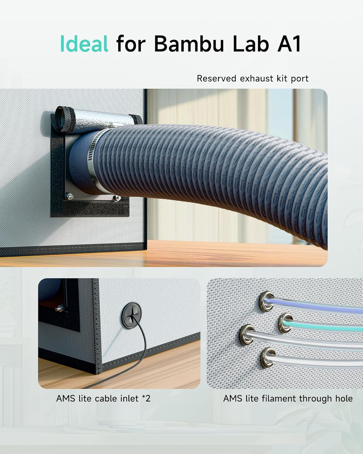 TOPCUBE 3D Printer Enclosure for Bambu Lab A1, Upgraded Large Size Enclosure with LED Light, Fireproof Waterproof Dustproof Noise Reduction Constant Temperature 3D Printer Cover, 540x600x670MM