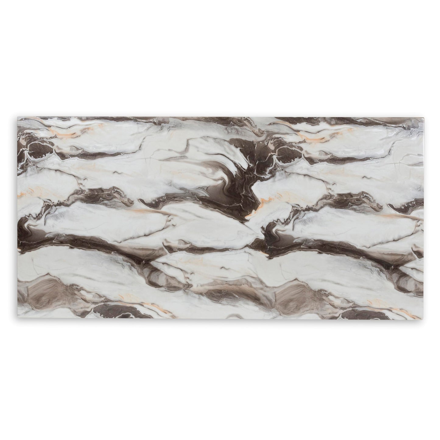 Roundhill Furniture Cavira Modern Faux Marble Dining Table with Double Pedestal Base