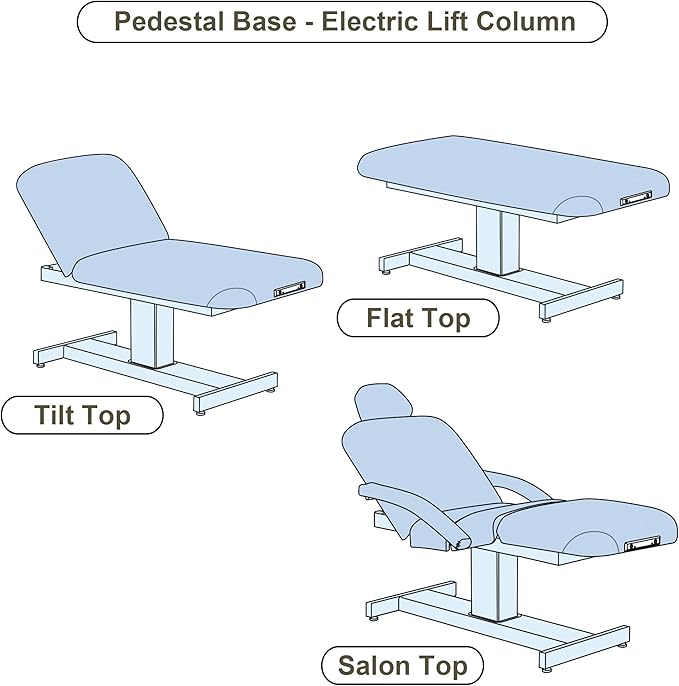 EARTHLITE Electric Massage Table EVEREST – Ultra-Comfortable Electric Lift Table, Hands-Free Foot Control, UL listed, Different Sizes & Colors (28", 30" or 32" x 73")