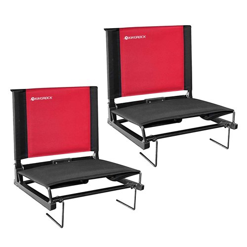 KINGROCK Stadium Chair for Bleachers with Back Support Portable Folding Bleacher Seat Cushion Padded Backrest 2 Hooks Lightweight for Sports Games Concert