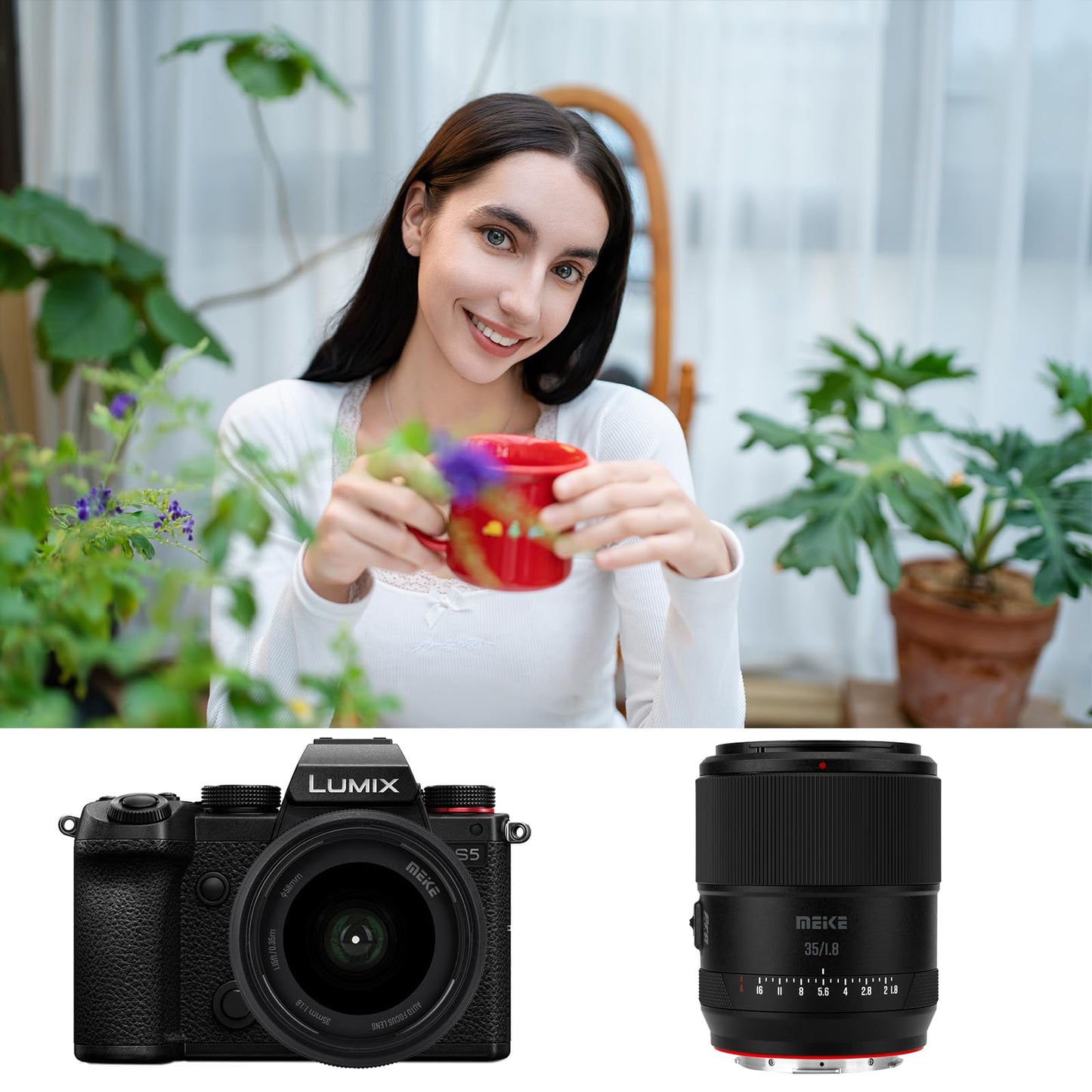 Meike 35mm F1.8 Full Frame Wide Angle AF STM Lens Auto Focus Fixed Prime Portrait Lenses for Panasonic Lumix Sigma Leica L-Mount Mirrorless Camera S1 S1R S1R II S1H S5 FP SL SL2