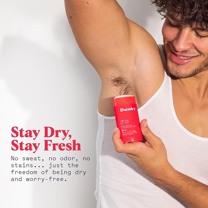 Duradry Clinical-Strength Antiperspirant for Women and Men – Clean formula with natural ingredients for armpit odor and excessive sweat protection –Clear Sky (Crisp Pear + Vanilla), 3-Pack.