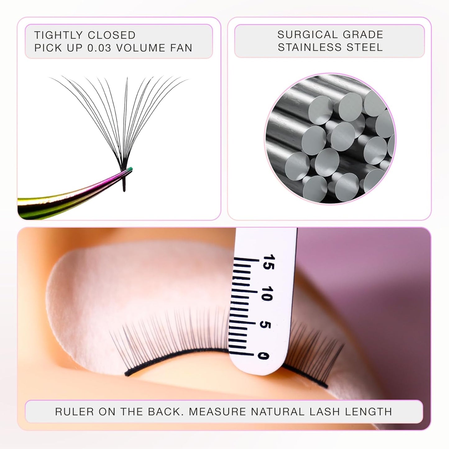 Curacoro Lash Tweezer - Professional & Precision Fiber Tip Grip Lash Tweezers for Eyelash Extensions, Multi Shapes & Purposes Tweezers for Volume, Isolation & Classic Lashes (Galaxy, Girl Boss)