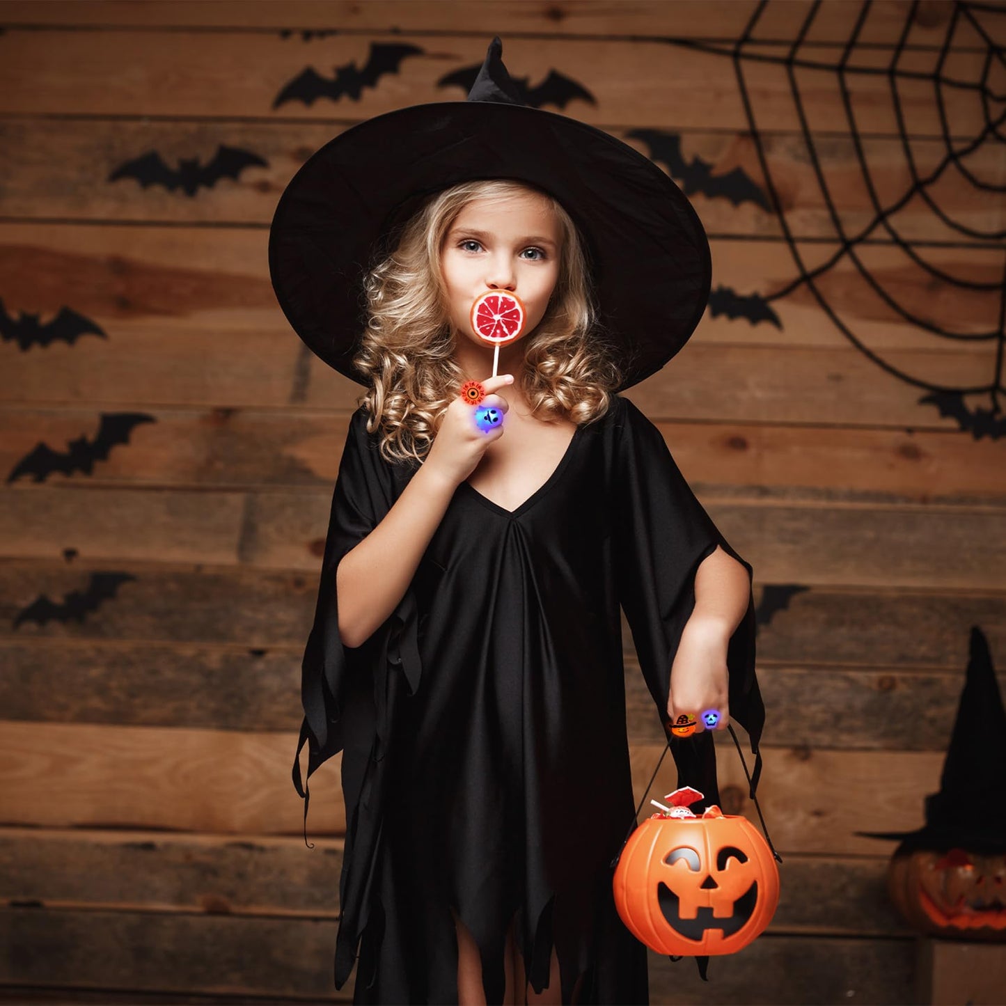 Halloween Light Up Rings 50Pcs Halloween Party Favors Light Up Toys luminous Flash Finger LED Ring Blinking Jelly Rubber Ring for Kids Adults