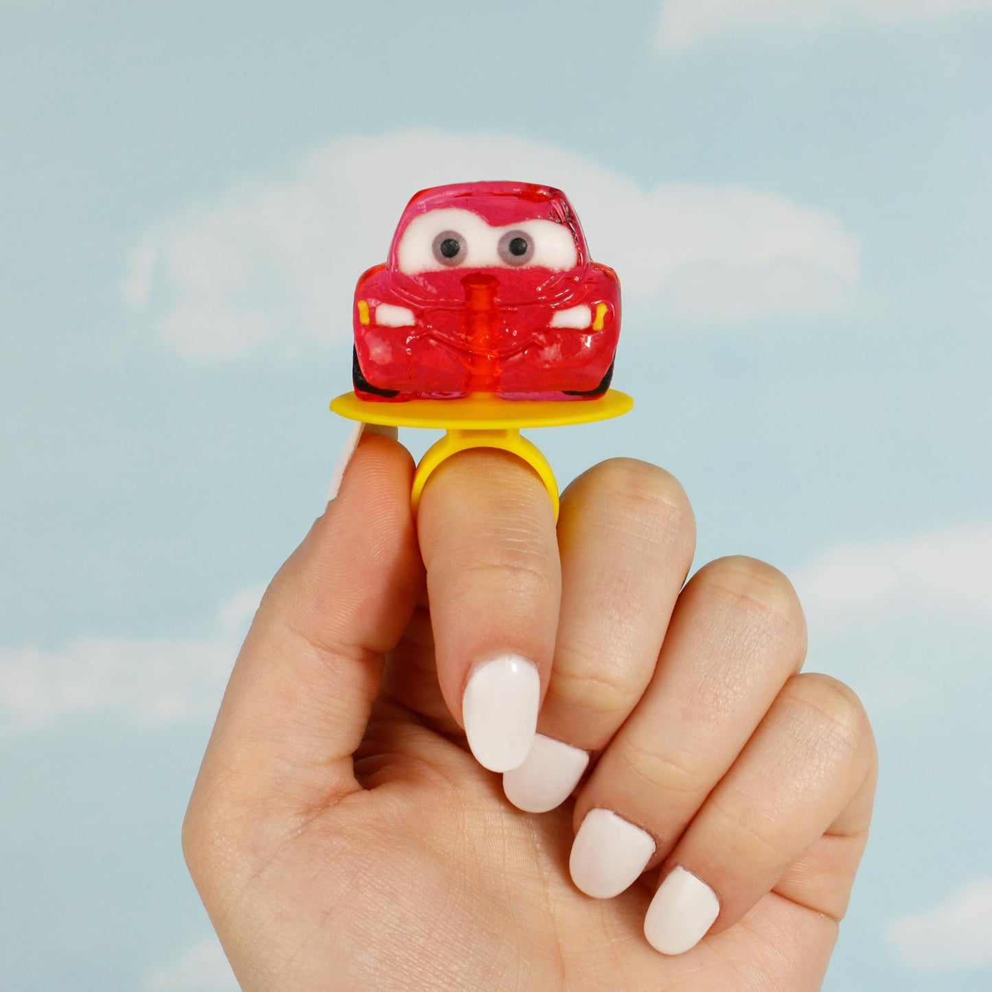 Disney Pixar Cars Candy Individually Wrapped Lollipop Rings, Lightning McQueen and Mater Decorated Suckers, Birthday Party Favors, 18 Count
