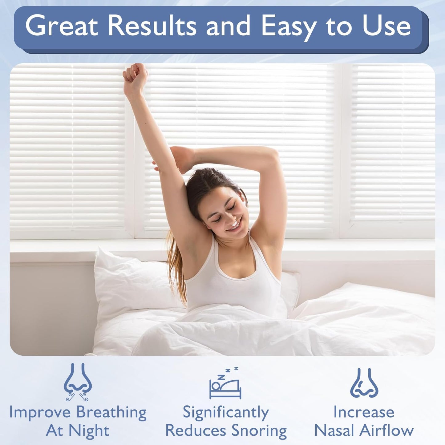 Nasal Dilators for Sleeping,Anti Nose Clip to Ensure Deep Sleep, Snoring Nose Clip Nose Magnet for Breathing Strip, Effective Anti Snoring Devices(8PCS)