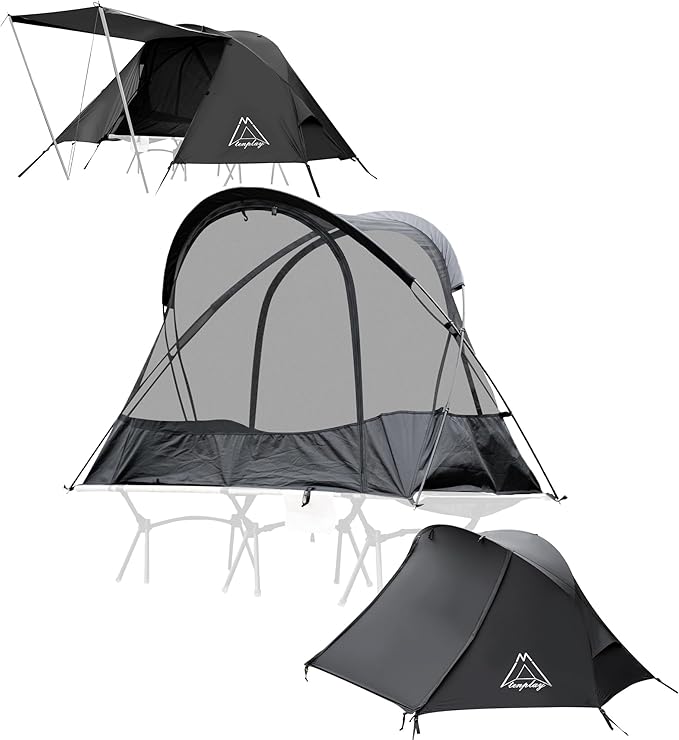 TENPLAY Cot Tent,Camping Tent,Backpacking Tent,3 Way Tent,Solo Tent,1 Person,Quick Setup,70D Nylon,pu5000mm,UV Cut,7001 Al...