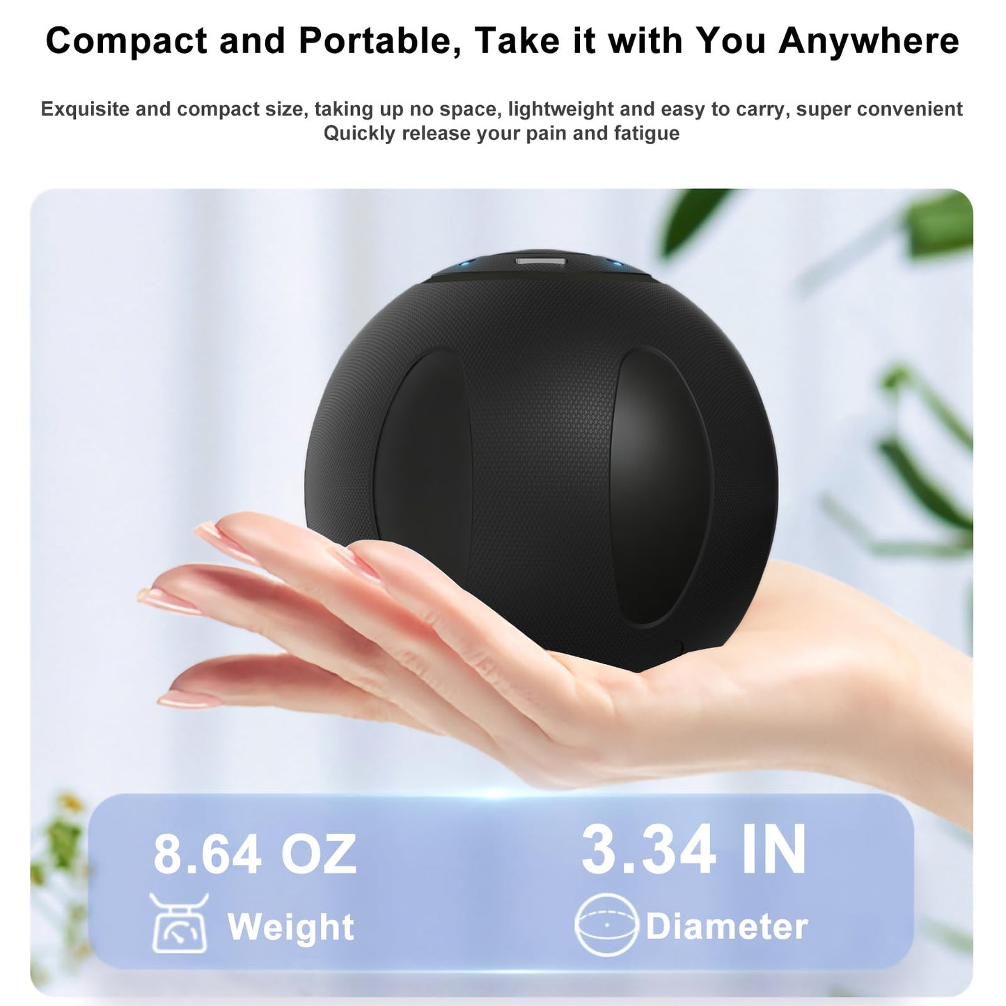 JIEJUNJIE Vibrating Massage Ball with 5-Speed Mode for Muscle Recovery, Myofascial Release - Deep Tissue Massage Ball for Trigger Point Massage - Mobility Ball Back & Hip Flexor Release Tool