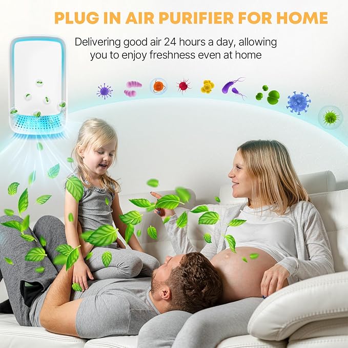 8Pack Plug In Air Ionizers for Home Negative Ion Technology Air Purifier for Bedroom,2025 Quiet Operation Air Freshener for Home,Bedroom,Office,Garage Room,Portable Air Purifiers Odor,Pets Smell