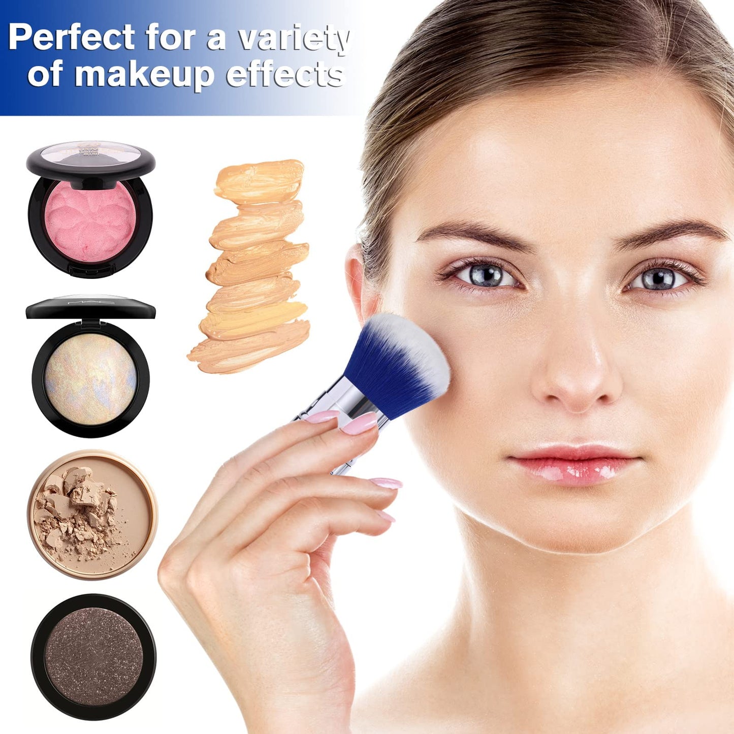 Brush Master Retractable Kabuki Makeup Brush Travel Powder Brush for Foundation, Blush, Bronzer, Concealer, Portable Brush w/Cover…