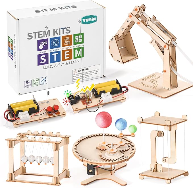 STEM Science Kits for Kids Ages 8-12 8-10, Wood Building Crafts Kits for Boys, STEM Toys for Ages 8-13 9 10 11 Year Old Gi...