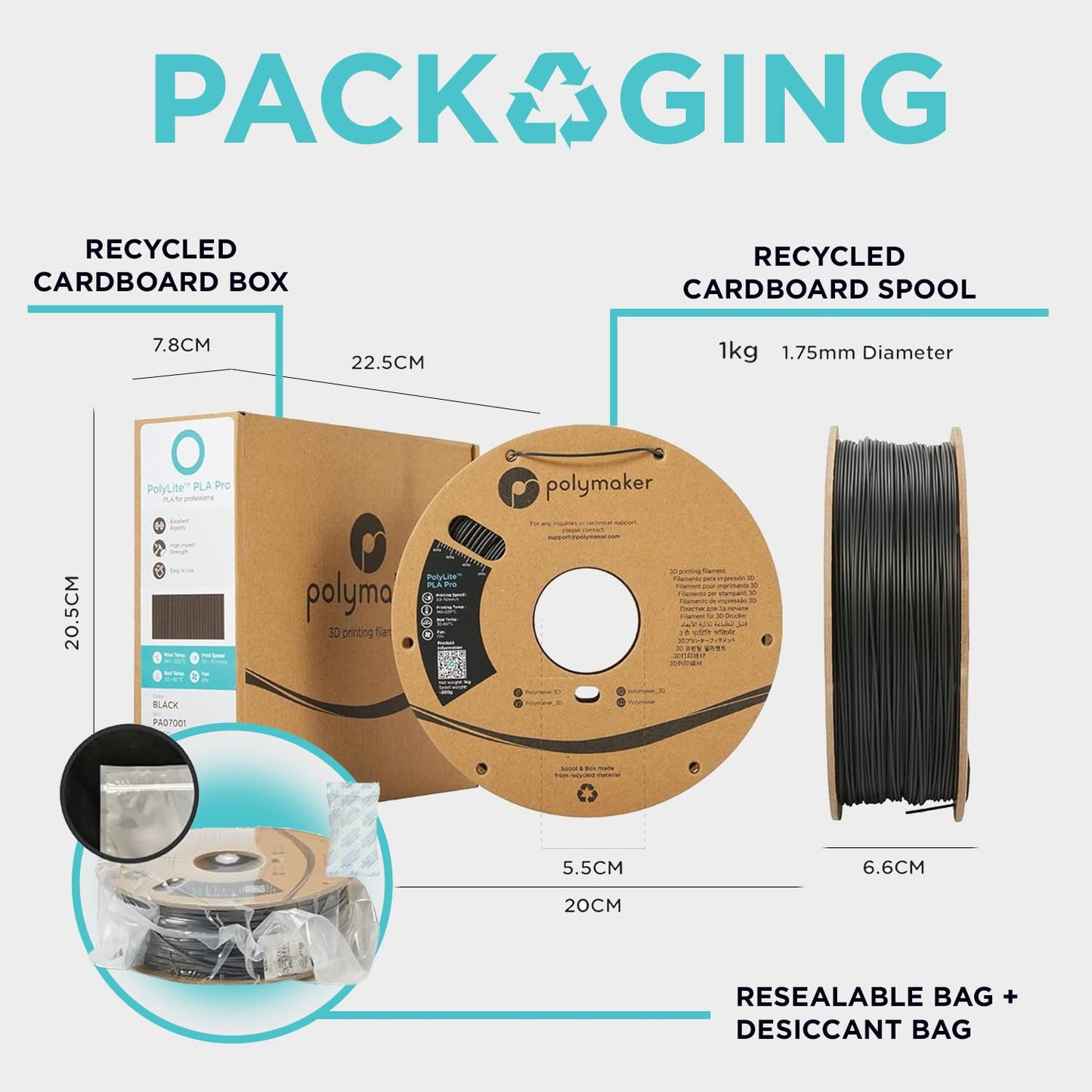 Polymaker ABS Filament 1.75mm White, 3D Printer Filament 1.75mm Heat Resistant 1kg - PolyLite ABS 3D Printing Filament 1.75mm, Strong & Durable, Dimensional Accuracy +/- 0.03mm