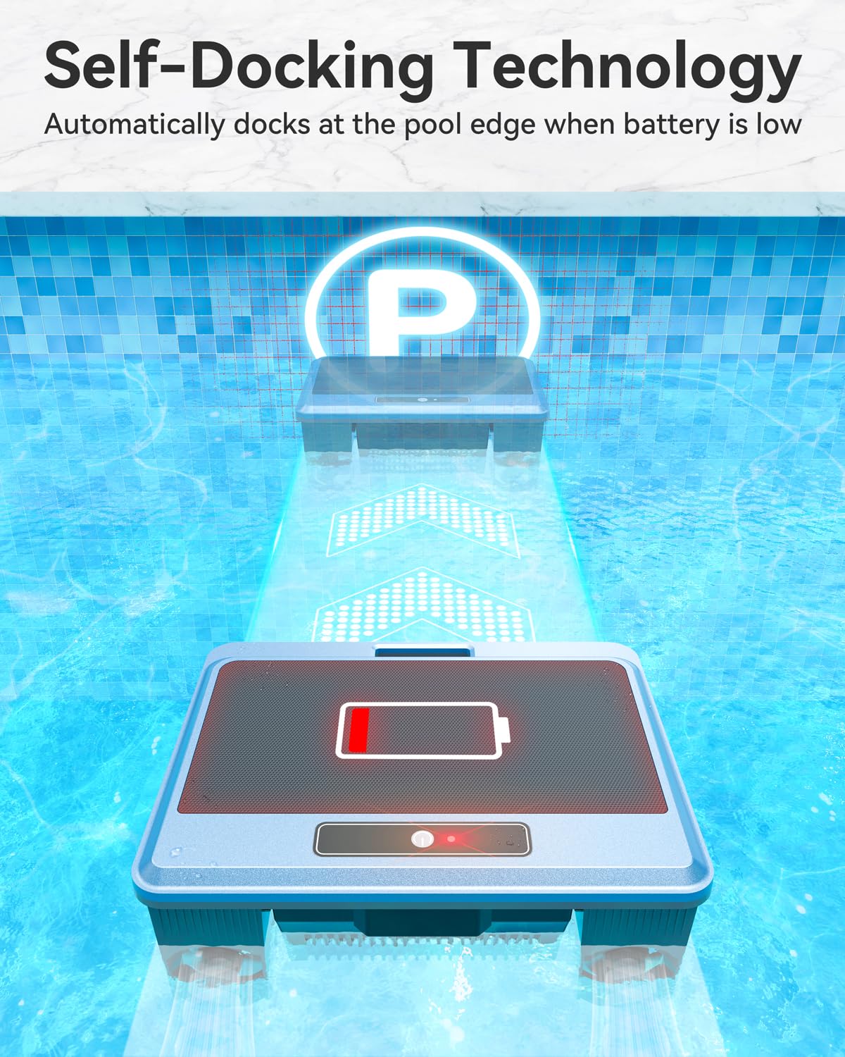 Poofata 2026 Upgraded F1T Solar Powered Robotic Pool Skimmer Surface Cleaner with APP Support Dual Charging Options Smart Obstacle Avoidance 24/7 Continuous Cleaning Ideal for Above Ground Pool Blue