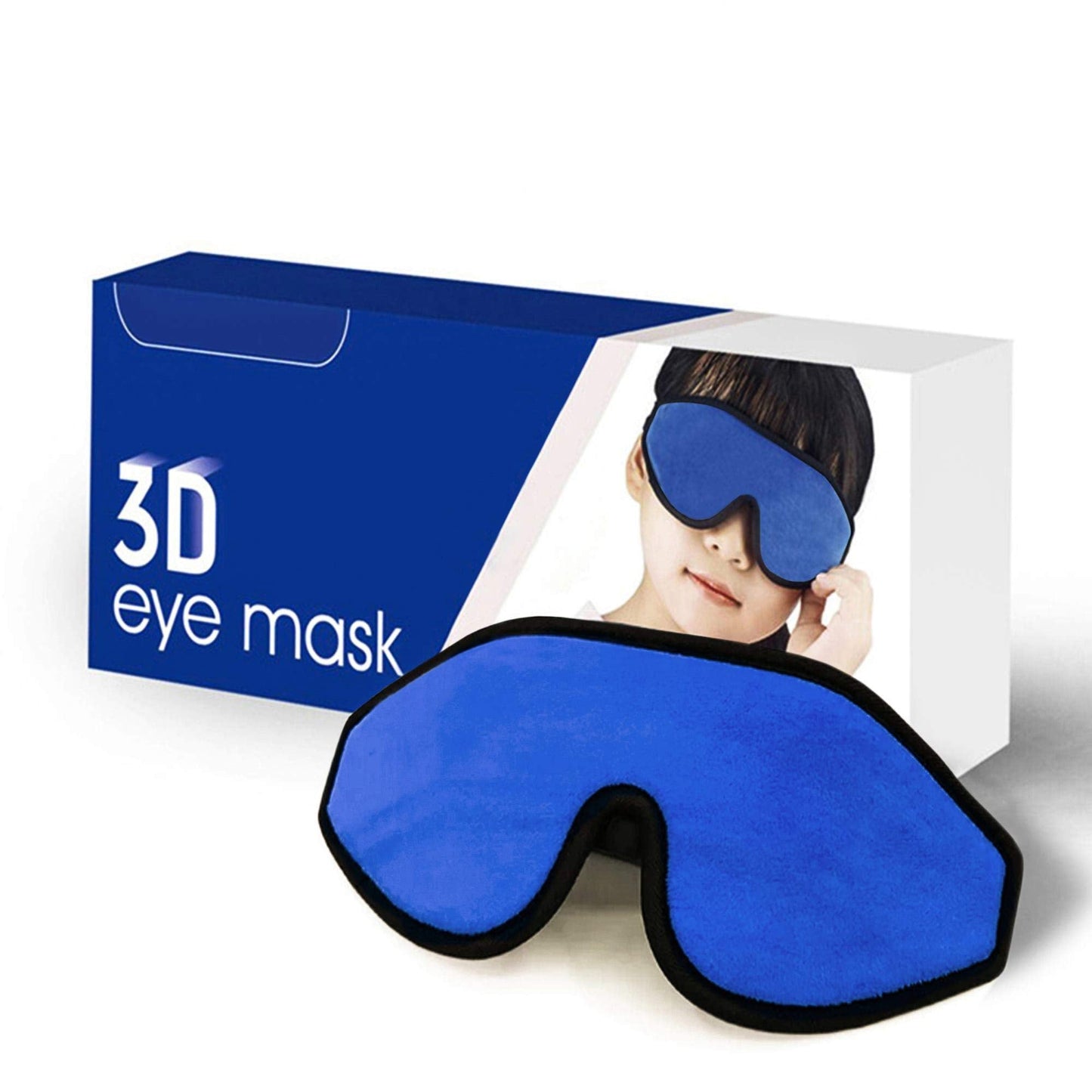 ASTRA VENA 3D Sleep Mask for Kids, Light Block Sleeping Blindfold Memory Foam Contoured Eye Mask for Sleep, Adjustable Strap Eye Cover and Travel Sleep Mask for Boys Girls, Dark Blue