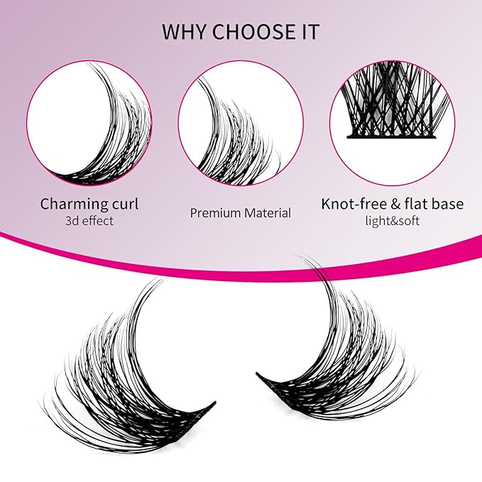 Individual Lashes 120pcs D Curl Lash Clusters Mixed Length Individual Lash Extensions Cluster Lashes DIY Lash Extension Supplies Eyelash Clusters (F1-0.07D, 10-16mm)