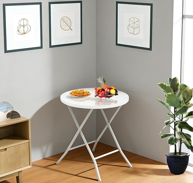 24 Inch,Portable Folding Bar Table,Folding Table Suitable for Indoor/Outdoor Use, Perfect for Courtyards, Gatherings, and Corners, White