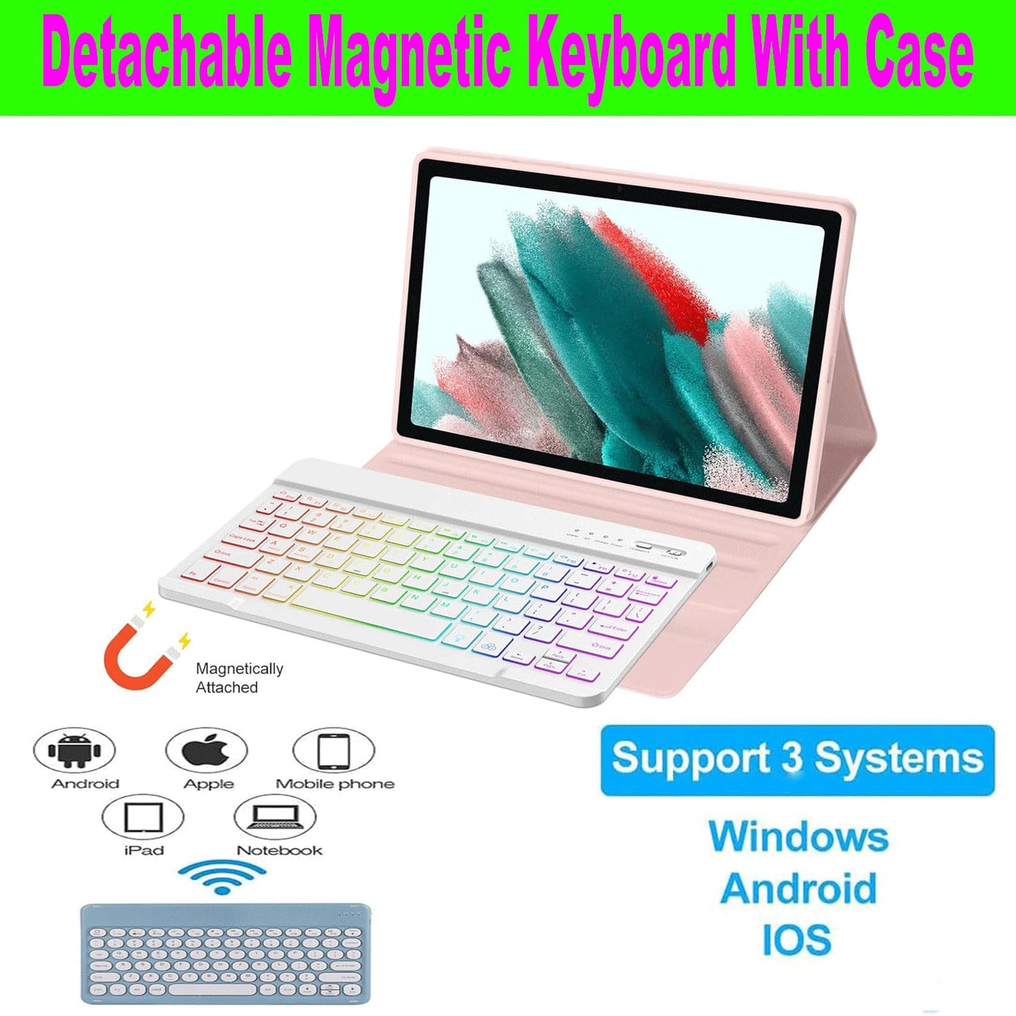 Keyboard Case For Samsung Galaxy Tab A11 Plus/ A9 Plus 11 Inch (Sm-X210/X216/X218) 2023, Backlite A9+ Keyboard Case With S Pen H