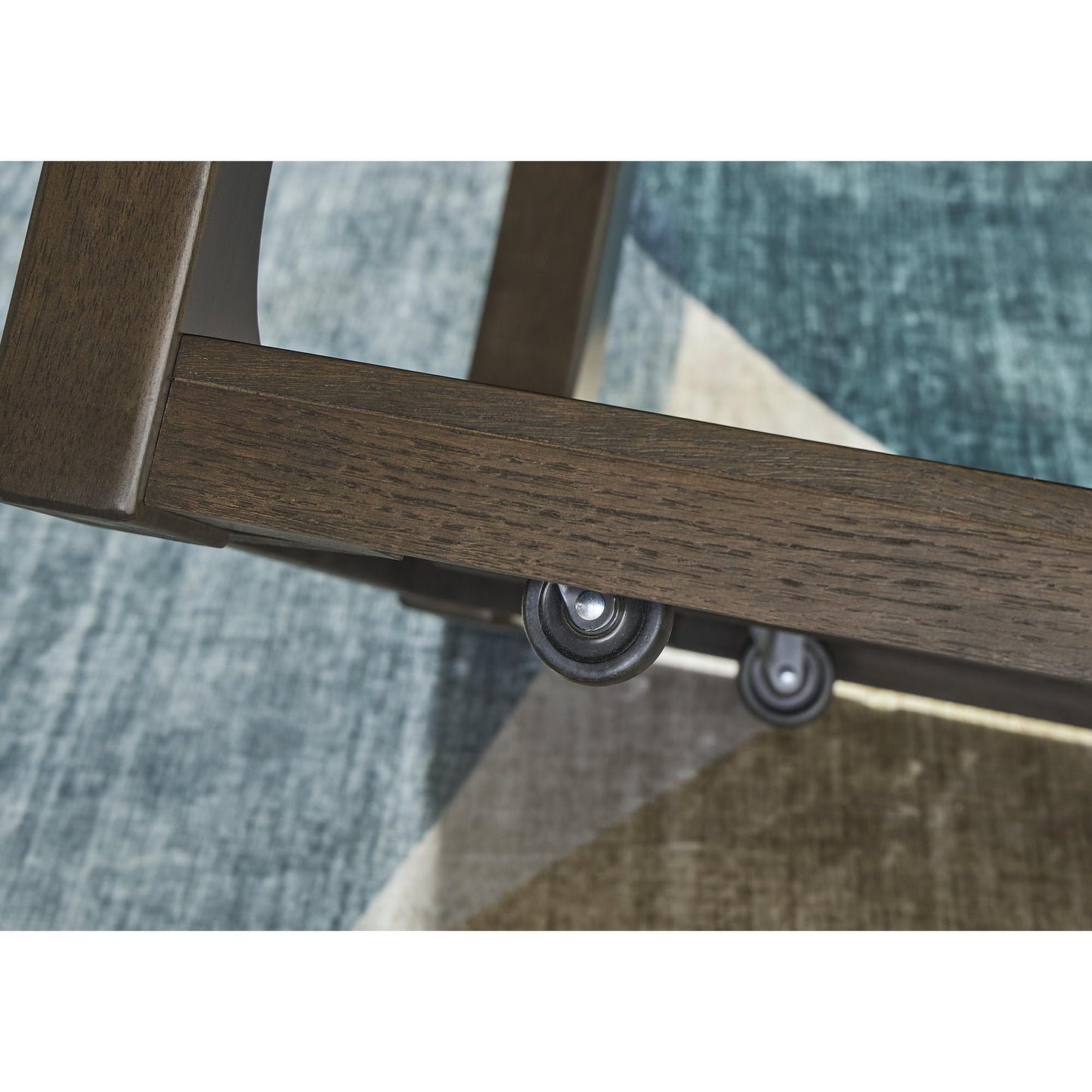 Signature Design by Ashley Breckington Contemporary Coffee Table with Lower Shelf and Casters, Dark Brown
