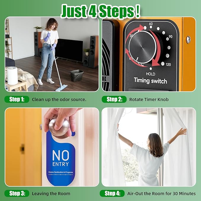 HHGM 108,000mg/h Dual-Fan Ozone Machine Generator High Capacity Ozone Odor Eliminator Odor Removal Air Purifier Ionizer & Deodorizer for Car, Home, Smoke, Pets, Industrial, Basement, Commercial
