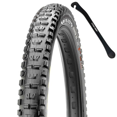 Minion DHR II 29" x 2.4" WT 61-622 Dual EXO/TR Mountain Bike Tire Bundle with Cycle Crew Tire Lever