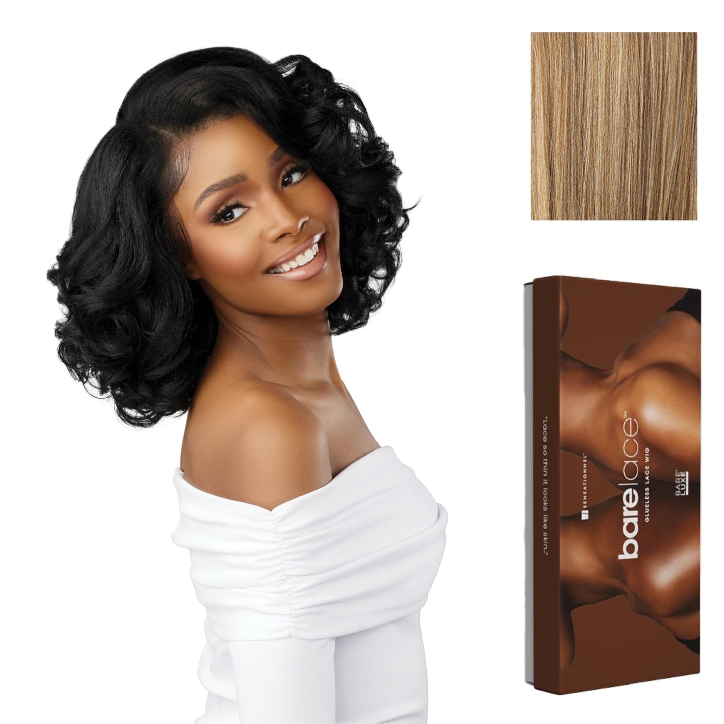 Sensationnel Bare Lace 13X6 Wigs - Unit 19 Lacefrontal Glueless Synthetic 180 Degree Preplucked Hairline (FLAMBOYAGESAND)