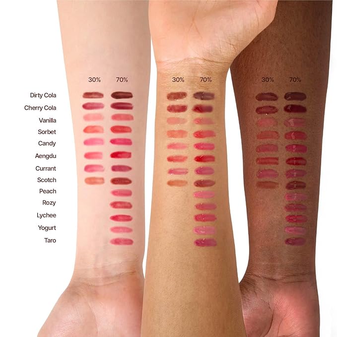 fwee 3D Voluming Gloss 70% (Rich) | High Shine, Non-Sticky Lip Gloss for Makeup | Long-Lasting, Moisturizing Gel Formula – Dirty Cola 70% | 30% & 70% Pigment Options | 5.3g