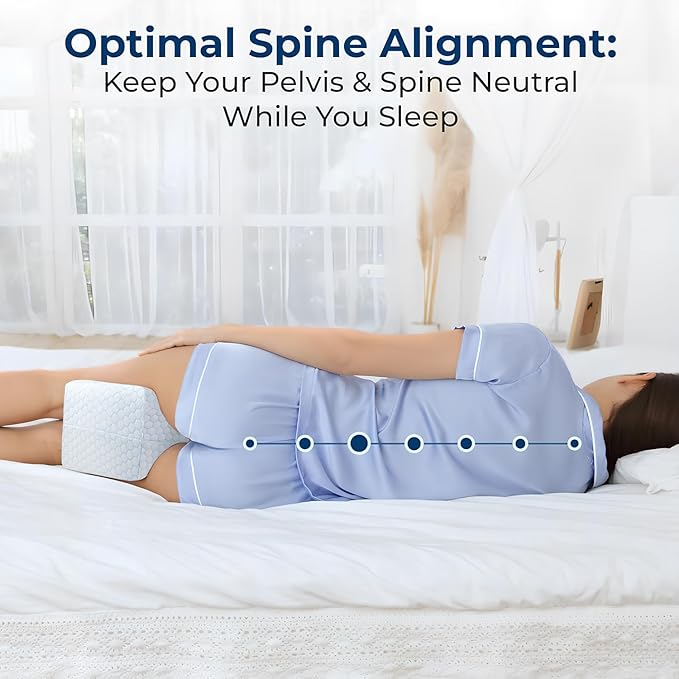YSYZTXA Knee Pillow for Side Sleepers – Cooling Leg Support Pillow with Strap for Hip & Back Pain Relief – Comfortable Sleep Aid for Better Alignment