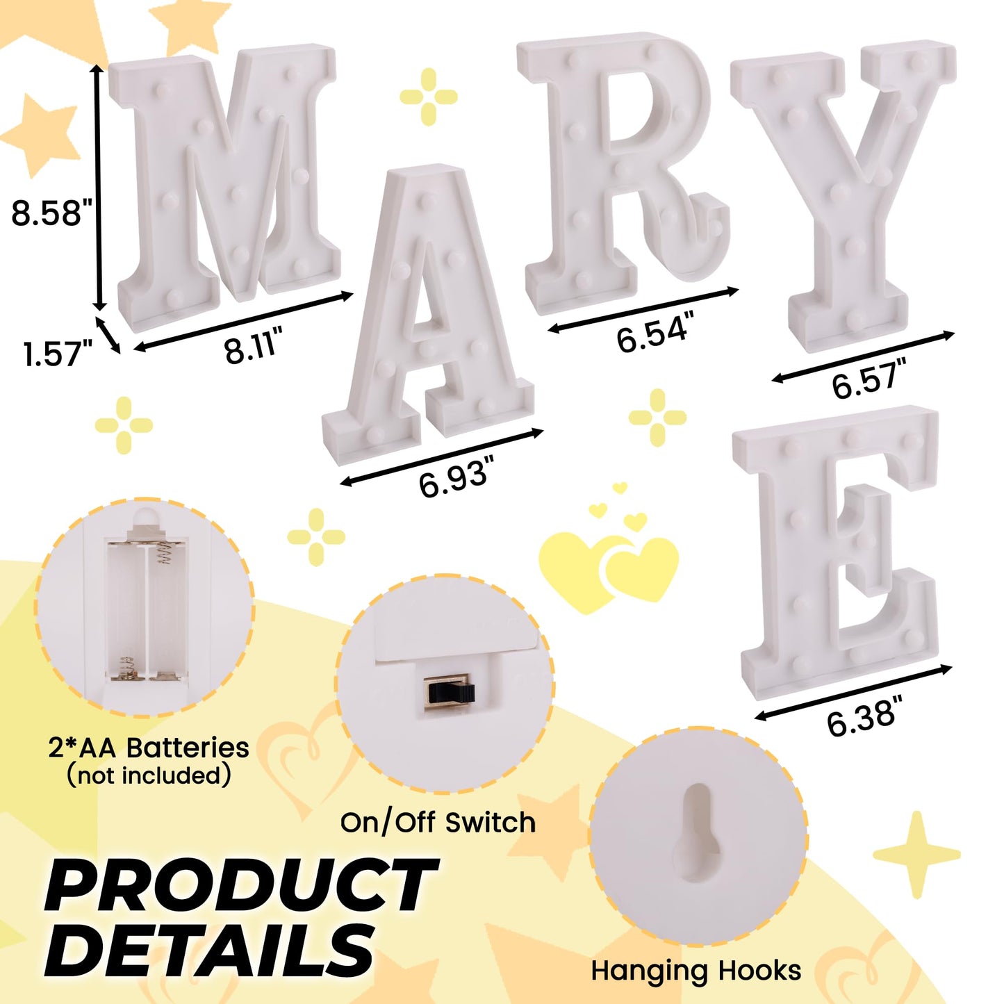 Marry Me Light Up Letters, LED Marry Me Sign for Proposal Decorations, Battery Powered Letter Lights for Proposal Engagement Wedding Decor