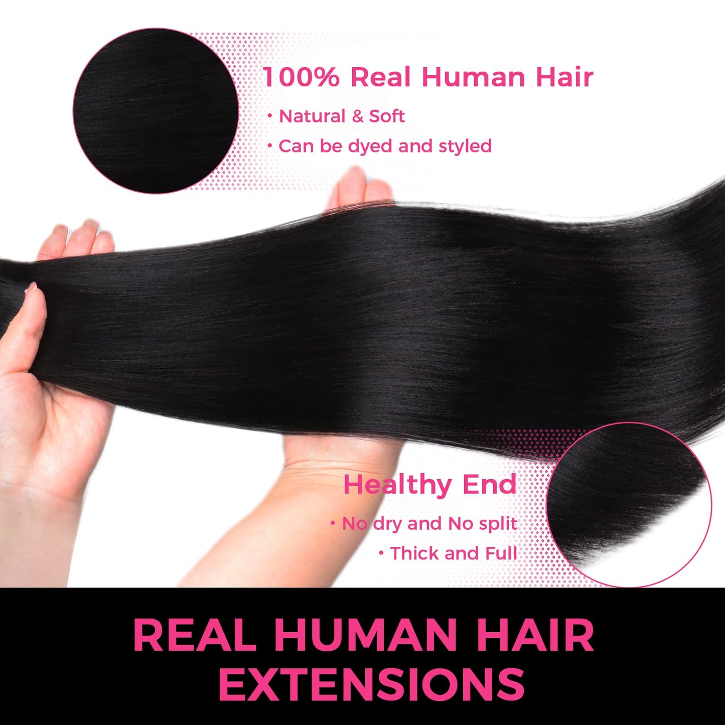 Lashey Tape in Hair Extensions Human Hair Yaki Straight 20pcs 50g Soft Invisible Double-Side Tape ins 14 Inch Natural Black for