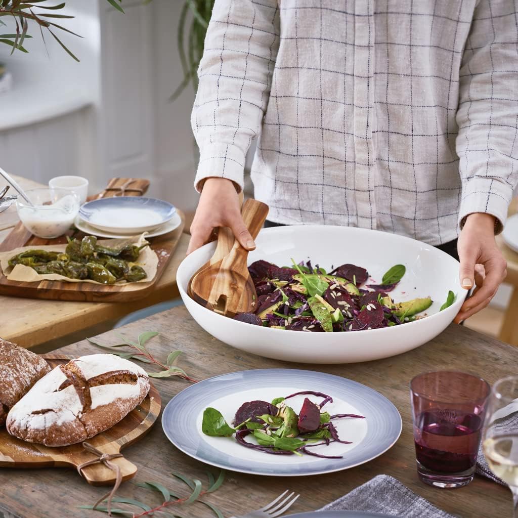 Villeroy & Boch For Me Shallow Round Vegetable Bowl, 7.5 in, Premium Porcelain, White