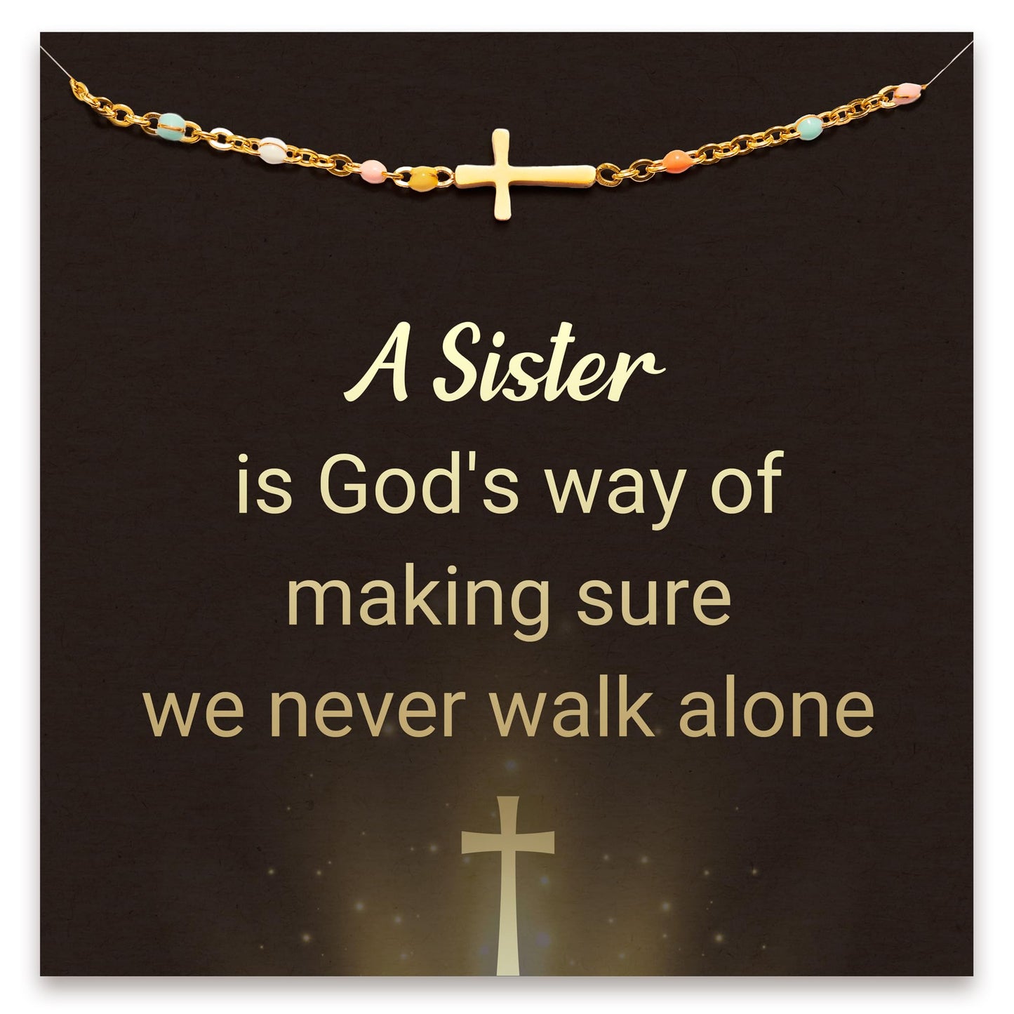 STORYJEWELLERY Gifts for Sister from Sisters, S925 Cross Bracelets, Unique Sister Birthday Gifts, Mothers Day Presents for Sisters