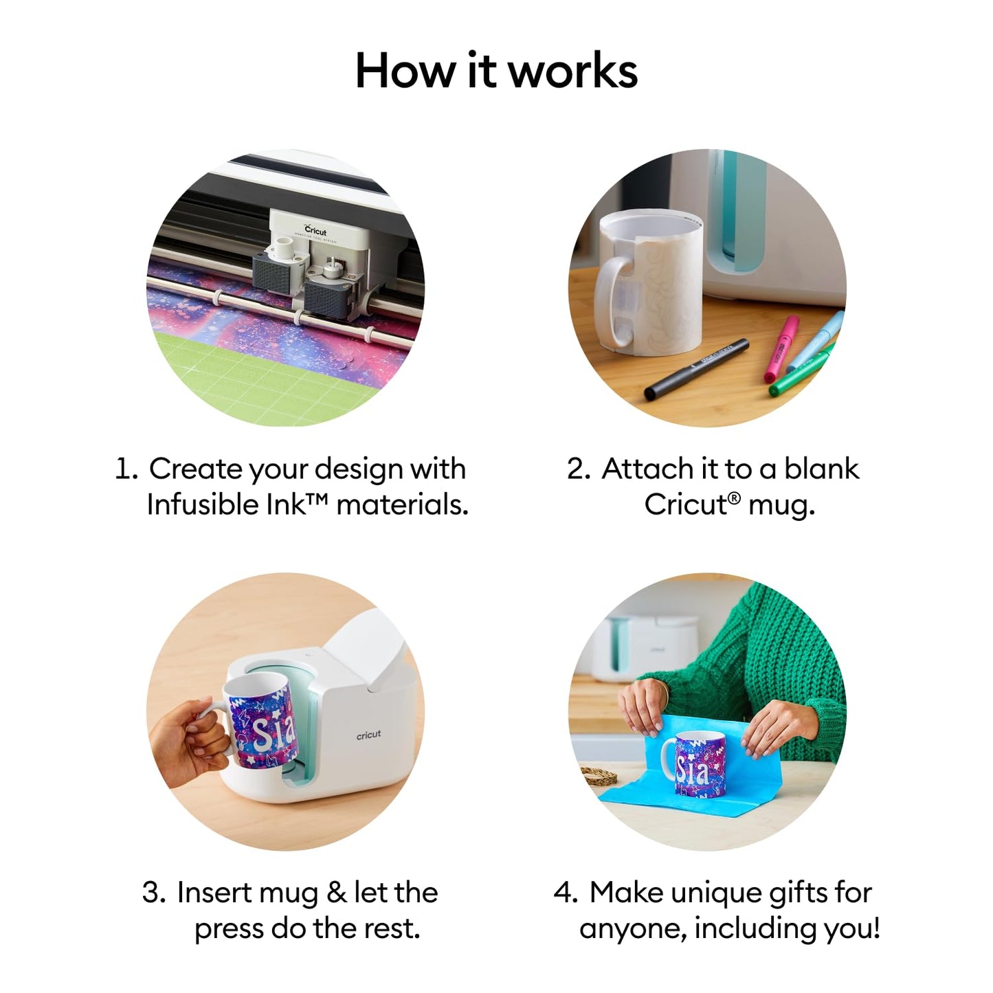 Cricut Mug Press + 12 Blank Mugs (12oz Each)