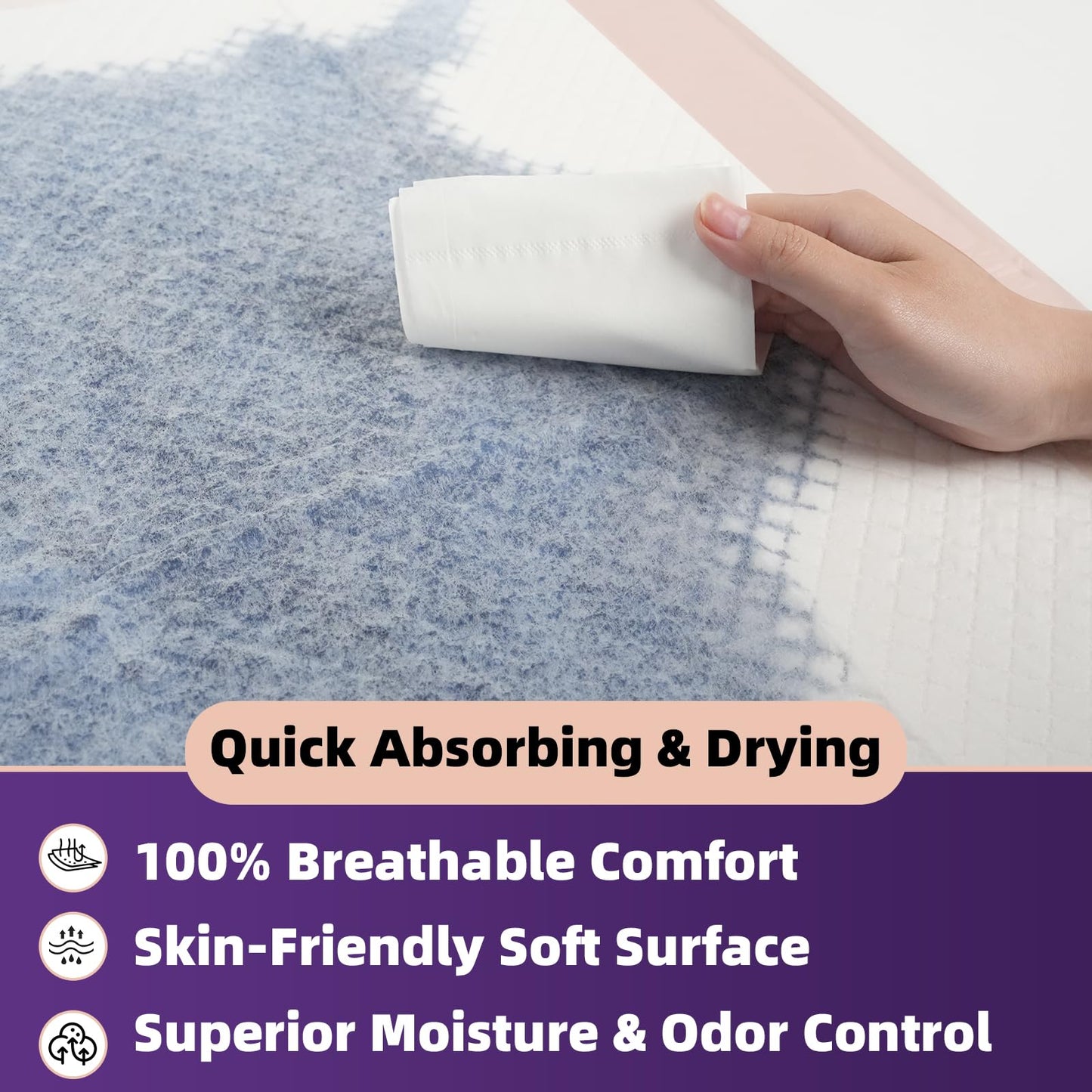 MKISS Bed Pads Disposable [50 Count] Adult Incontinence Underpads 30" x 36" Heavy Duty Absorbent Pee Pad, XL Chucks Leakproof, Extra Large Puppy Training Pad, Waterproof Baby Changing Pad