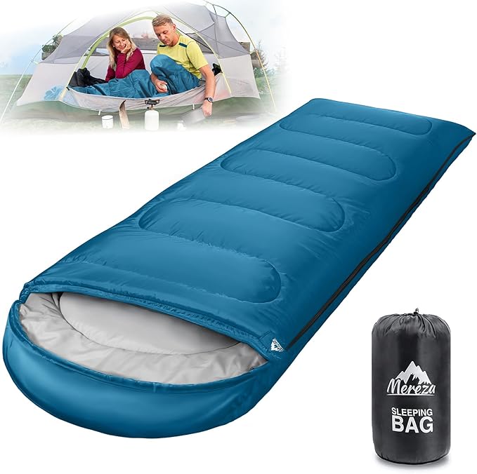 MEREZA Sleeping Bags XL for Adults Cold Weather Mens Large Wide Sleeping Bag for Big and Tall Girls Boys with Compression ...