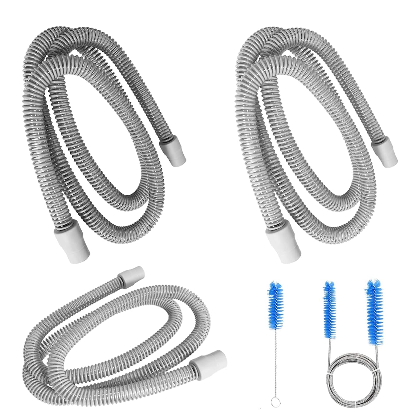 3 PACK 6 Foot Hoses Replacements for CPAP Suppliers, Tubing Replacements Fits for Resmed Airsense 10, 11 and Most of CPAP, APAP Machine/Mask with Cleaning Brush
