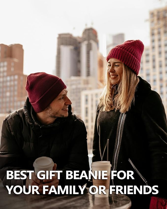 Zylioo Oversize Beanie Hats, XXL Big Size Ribbed Knit Cuffed Winter Hat for Cold Weather, Warm Skull Watch Cap