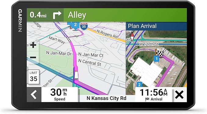 Garmin dezl OTR710 (Renewed), Large, Easy-to-Read 7 inch GPS Truck Navigator, Custom Routing, High-Resolution Birdseye Sat...