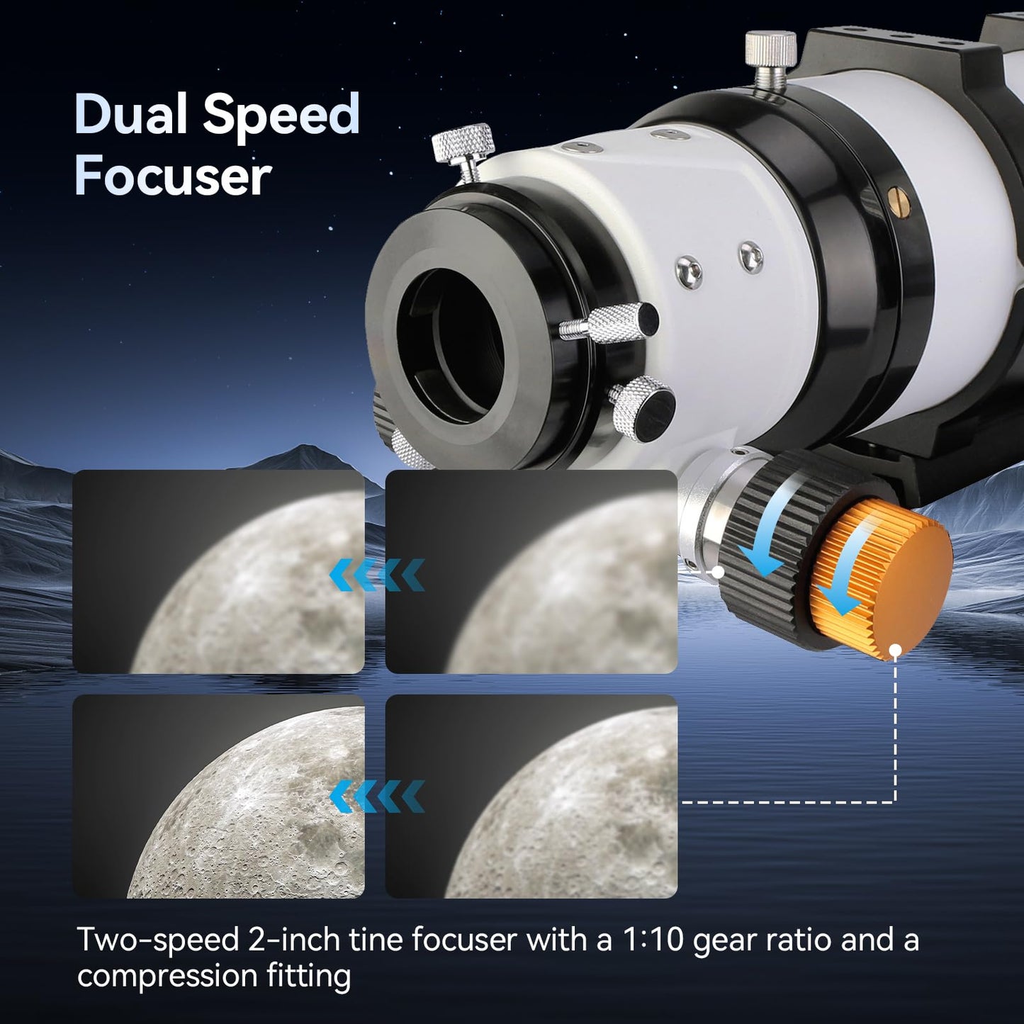 SVBONY SV503 Refractor Telescope, 80mm F7 Extra Low Dispersion Achromatic Refractor OTA, Dual-Speed Focuser, Telescope for Adults, for Astronomical Observation and Photography