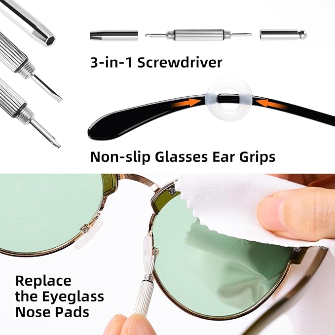 Ordilend Glasses Cleaner Eyeglass Cleaning Kit with 24H Anti Fog Spray for Glasses and Microfiber Cloth, Portable Eyeglass Cleaner Tool Lens Wipes Cleaning kit for Camera Lenses