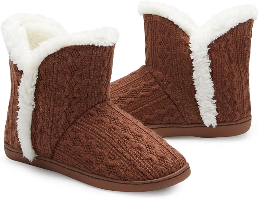 Women's Soft Fluffy Plush Bootie Slippers for Indoor and Outdoor Winter