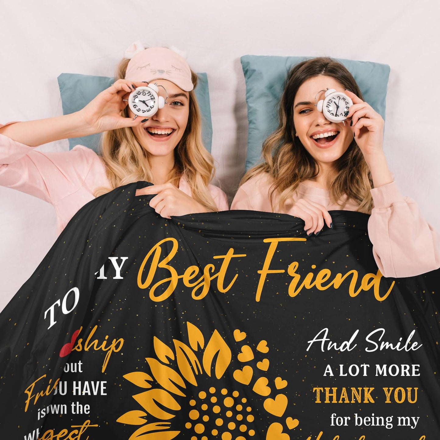 Mlkdcid Gifts for Best Friend, Friendship Gifts for Women, Best Friend Birthday Gifts Throw Blanket 60" x 50", Bestie Gifts for Woman, BFF Gifts, Soul Sister Gifts