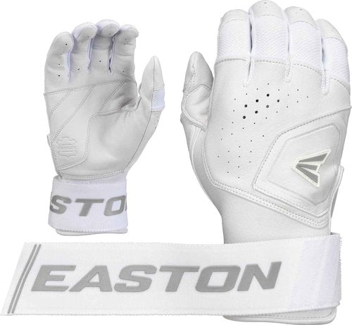 Easton | MAV PRO LOCKED IN Baseball Batting Gloves | White/White | Adult Medium