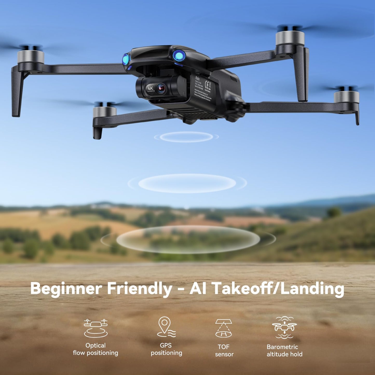 Ruko U11MINI 4K, Under 249g Pocket Drone with Camera for Adults 8K Photo 4K/30fps Video, 3-Axis Gimbal ElS, 20000ft Digital Transmission, FAA- Exempt (32-Min Flight)